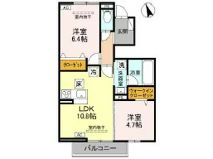 ファミリア(2LDK/1階)の間取り写真