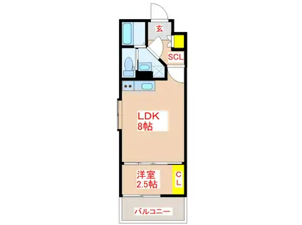 MIRAIAL藤崎(1LDK/1階)の間取り写真
