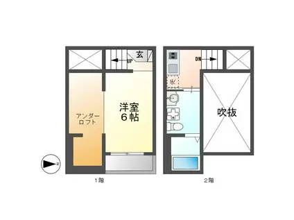 ビッグアンブレラ(ワンルーム/1階)の間取り写真