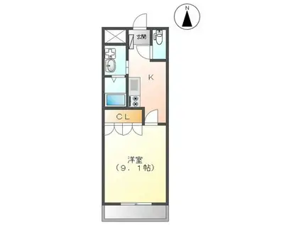 M78プラネット(1K/2階)の間取り写真