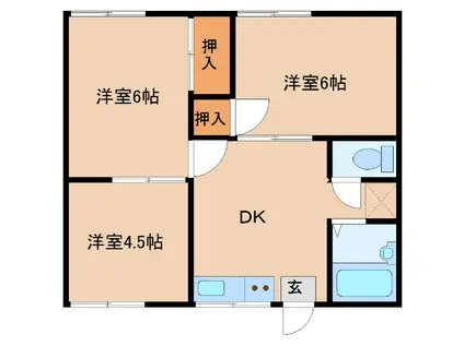 ハウスいまがわ(3DK/1階)の間取り写真