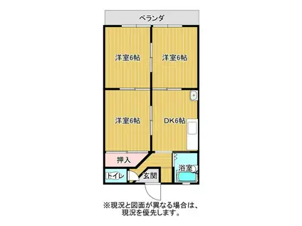 グランシエル秋月(3DK/3階)の間取り写真