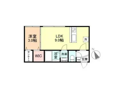 ELVITA(1LDK/1階)の間取り写真