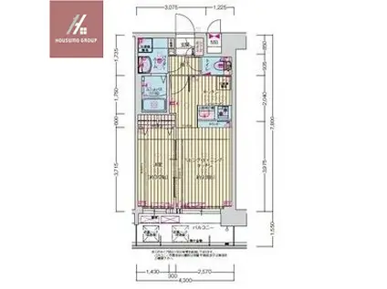 プレサンス長田レジェール(1LDK/10階)の間取り写真