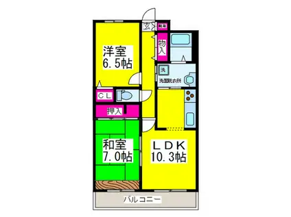 グランバリエ(2LDK/2階)の間取り写真