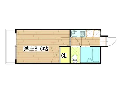 宮町クレストマンション(1K/2階)の間取り写真