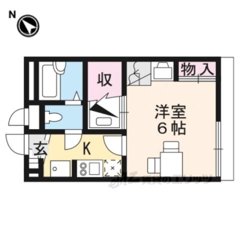 レオパレスプランタン四番館(1K/2階)の間取り写真