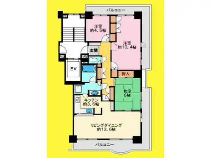 パークシティ金沢八景E棟(3LDK/8階)の間取り写真