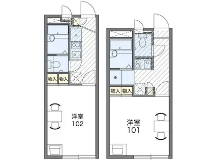 レオパレスハイツ旭が丘A(1K/1階)の間取り写真
