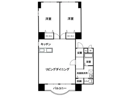南千里グリーンハイツ(2LDK/11階)の間取り写真