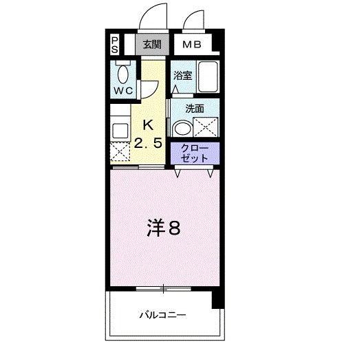 アヴニールヌーヴォー(1K/5階)の間取り写真