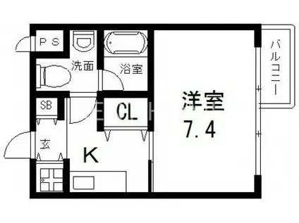 GROOVE城東(1K/5階)の間取り写真