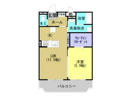 ユーミー大森II(1LDK/2階)の間取り写真