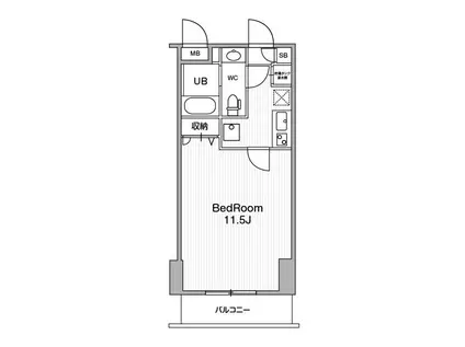 アーバンフラッツ池袋プレミアム(1K/12階)の間取り写真