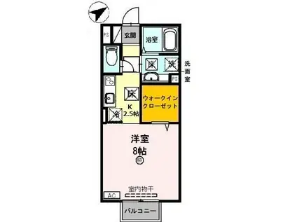 オーブ フチュール(1K/1階)の間取り写真