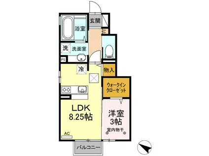 アバンサール(1LDK/1階)の間取り写真