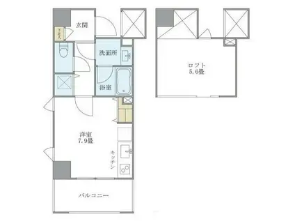 八ツ山三和ハウス(ワンルーム/5階)の間取り写真