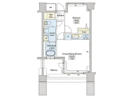 レジディアタワー上池袋タワー棟(1LDK/7階)の間取り写真