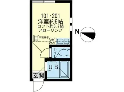ユナイト浅田アールグレイの杜(ワンルーム/1階)の間取り写真