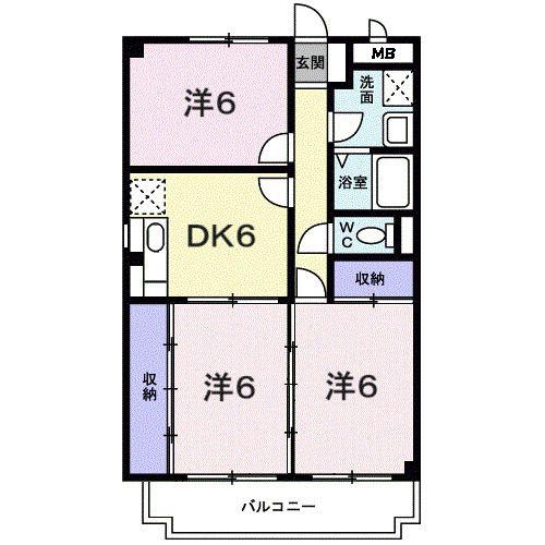 サニーコートすみれ(3DK/1階)の間取り写真