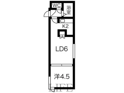 ローヤルハイツ本郷通6(1DK/3階)の間取り写真