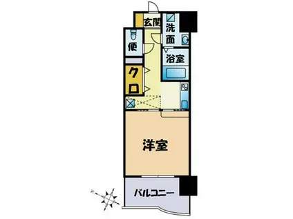 CAVANA天神(1K/3階)の間取り写真