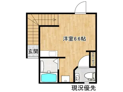カレント(ワンルーム/2階)の間取り写真