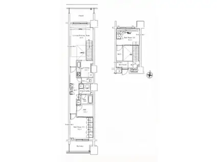 パークアクシス御茶ノ水ステージ(2LDK/2階)の間取り写真