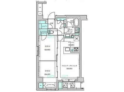 ヴィークブライト月島(2LDK/8階)の間取り写真