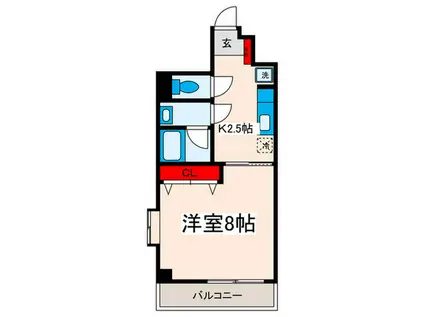 メルヴェイユII(1K/2階)の間取り写真