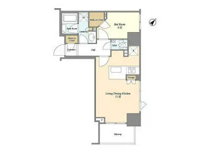 ドゥーエ月島II(1LDK/10階)の間取り写真