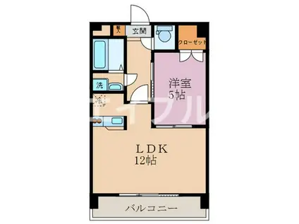 第5秋葉ビル(1LDK/1階)の間取り写真