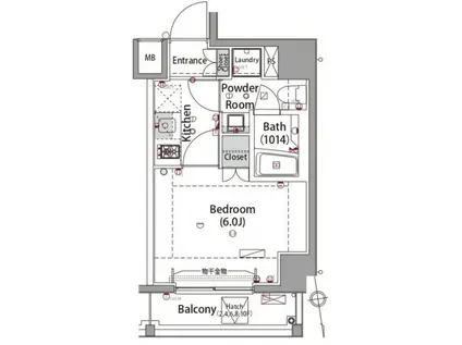 プレセダンヒルズ八王子(1K/5階)の間取り写真