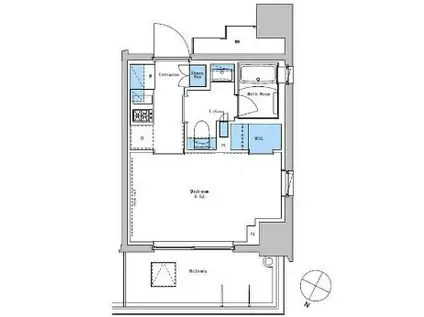 ブラウ戸越銀座スカイ(1K/3階)の間取り写真