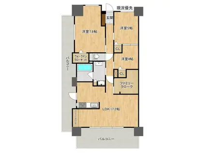 ヴェルディ東朝日町(3LDK/5階)の間取り写真