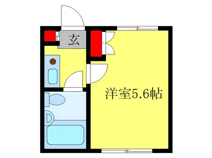 植竹マンション(1K/1階)の間取り写真