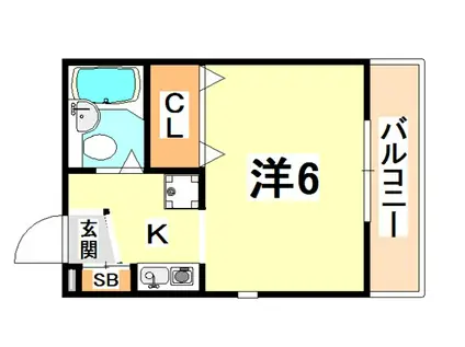 レミニョン(1K/1階)の間取り写真