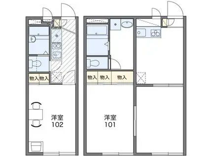 レオパレスシーサイド明石(1K/1階)の間取り写真