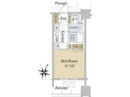アクシルコート日本橋本町(1K/11階)の間取り写真