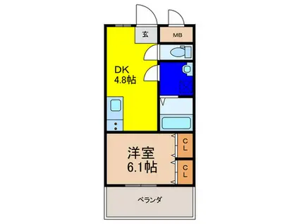 栄根コーポラス(1DK/1階)の間取り写真