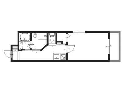 CASA&MICHIROOM戸坂桜上(1K/3階)の間取り写真