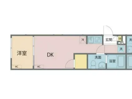 MIREA浮間舟渡(1DK/3階)の間取り写真