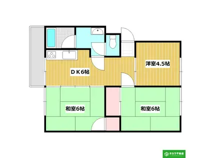 シャルルビュー山野(3DK/2階)の間取り写真