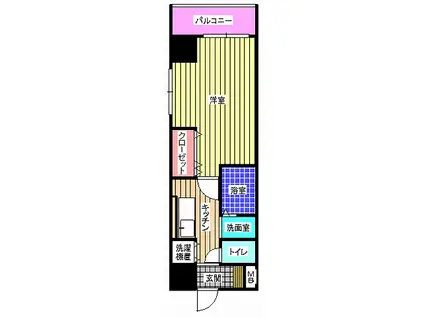 ヒット馬借テラス(1K/4階)の間取り写真