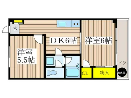 北赤羽リバーサイドビル(2DK/3階)の間取り写真