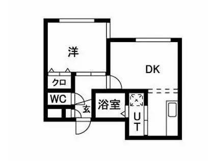 フェリーチェ27(1DK/2階)の間取り写真