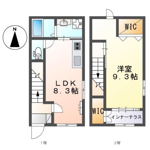エターナルII(1LDK/1階)の間取り写真