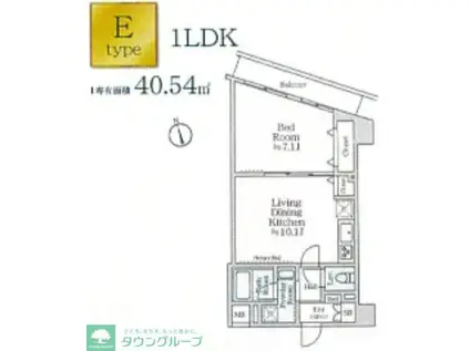 アイルイマージュ押上イースト(1LDK/4階)の間取り写真