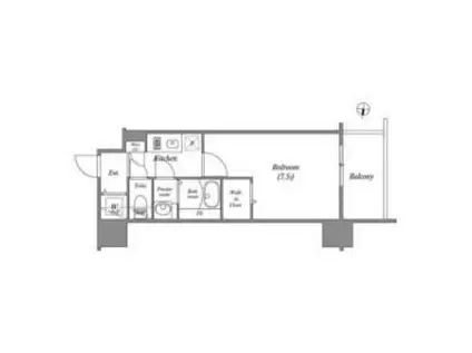 エスリード新栄マルス(1K/14階)の間取り写真