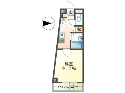 エクセレント京王八王子(1K/2階)の間取り写真